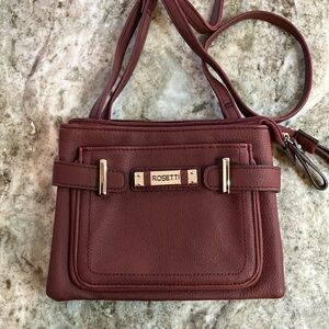 ❄️4 For $20 Rosetti Vegan Leather Crossbody Bag Burgundy